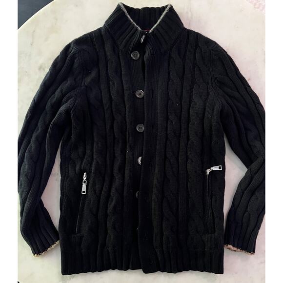 $3850 Brunello Cucinelli 100% Cashmere Chunky Navy Blue Cable Knit Unisex IT50 - Picture 1 of 12